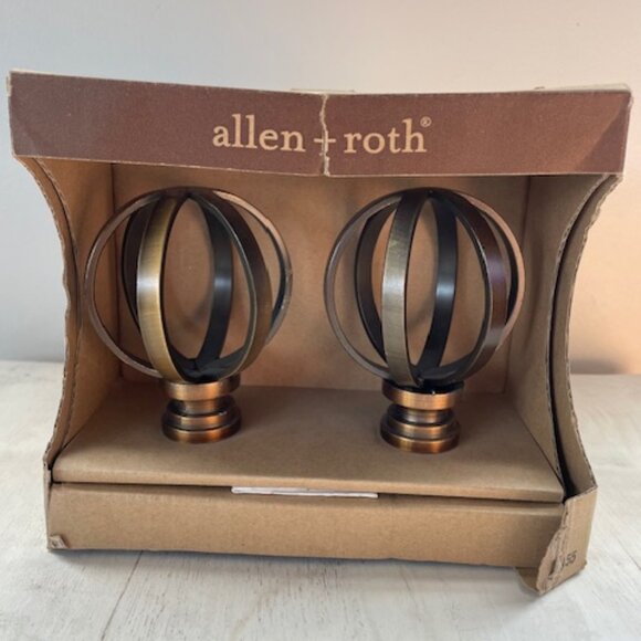 Allen + Roth #0634455 Oil Rubbed Bronze Steel 2 FINIALS in Package - Picture 1 of 5